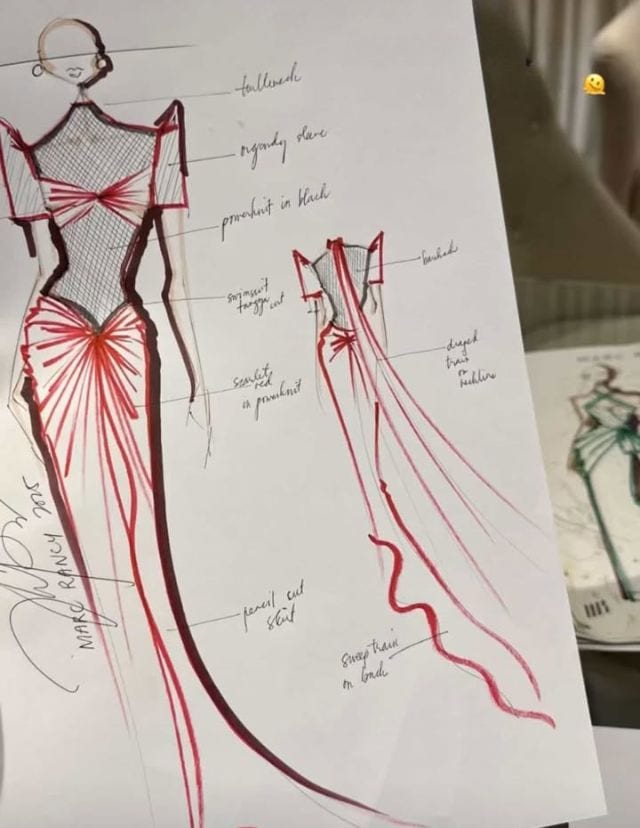 The sketch of Maris Racal's look for the Far East Film Festival 2025.